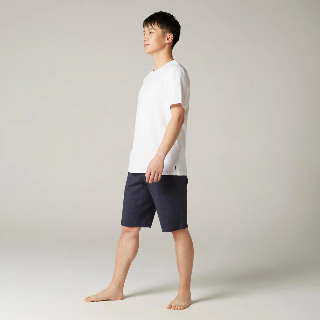 Men's Short-Sleeved Straight-Cut Crew Neck Cotton Fitness T-Shirt 500 Garnet - Image 34