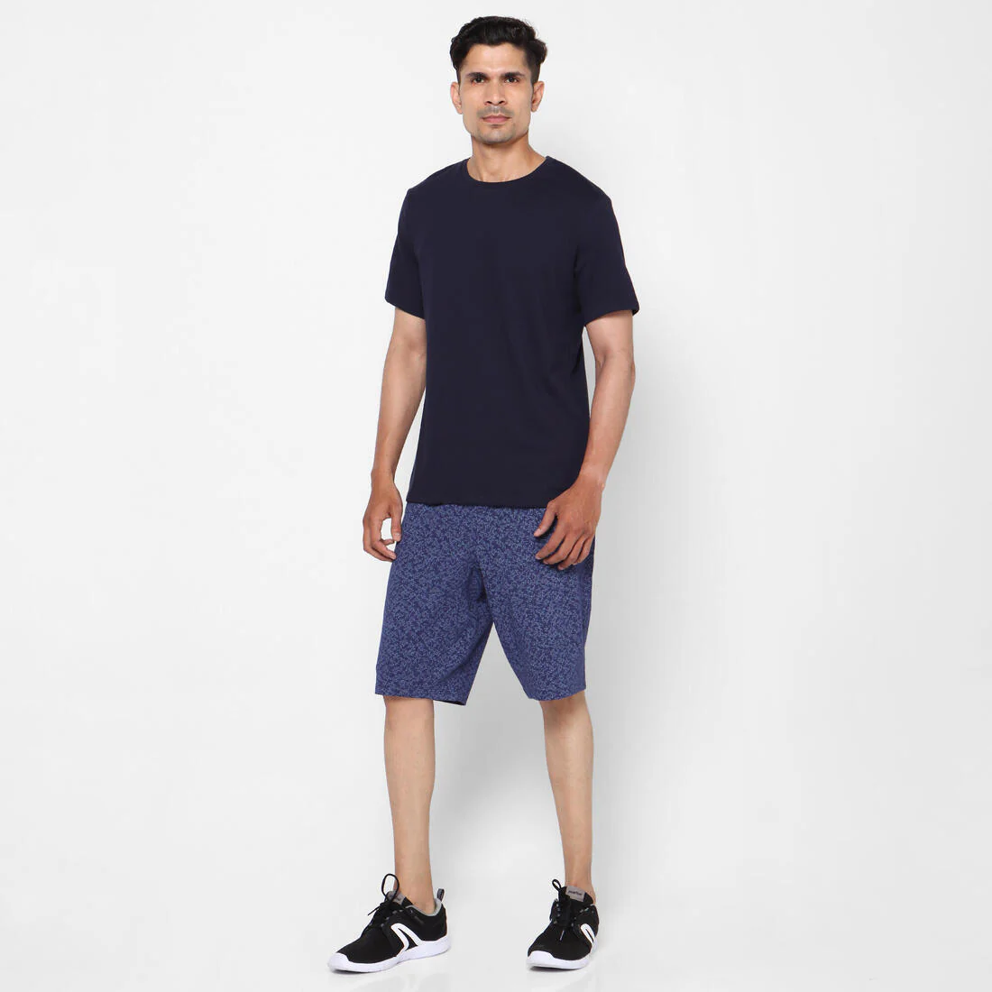 Men's Short-Sleeved Straight-Cut Crew Neck Cotton Fitness T-Shirt 500 Garnet - Image 35