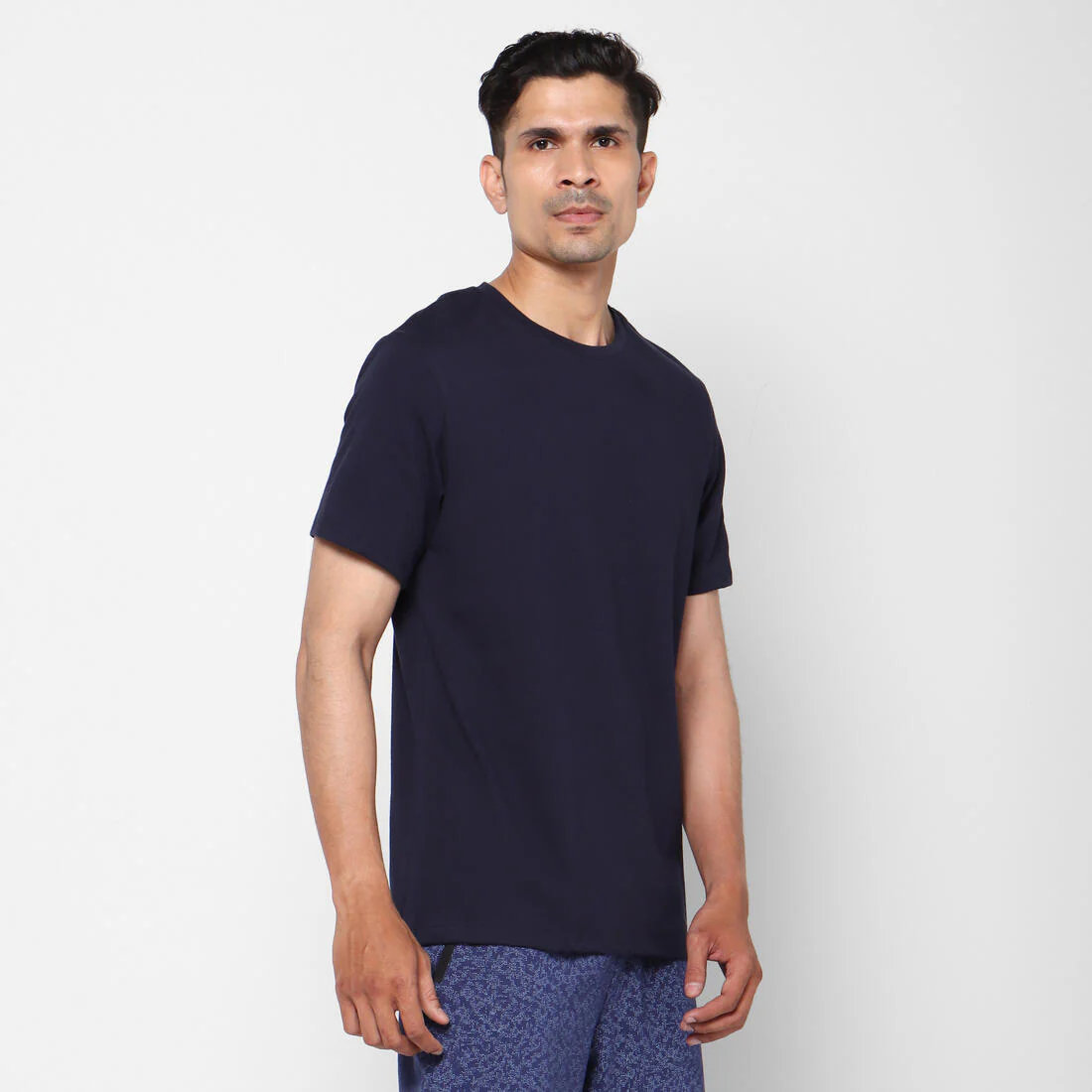 Men's Short-Sleeved Straight-Cut Crew Neck Cotton Fitness T-Shirt 500 Garnet - Image 39