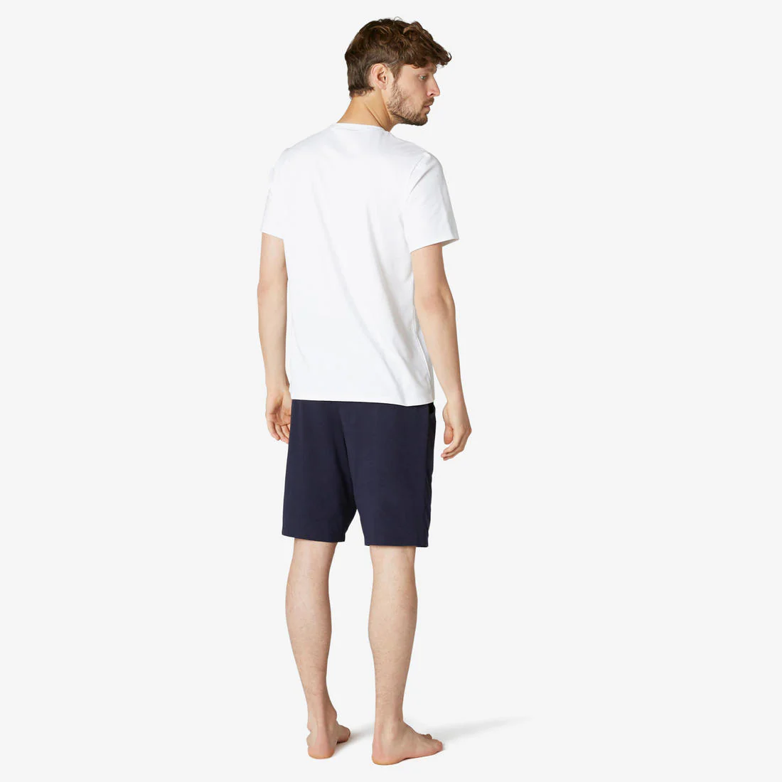 Men's Short-Sleeved Straight-Cut Crew Neck Cotton Fitness T-Shirt 500 Garnet - Image 42