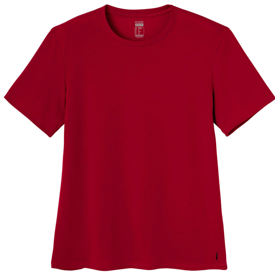 Men's Short-Sleeved Straight-Cut Crew Neck Cotton Fitness T-Shirt 500 Garnet - Image 53