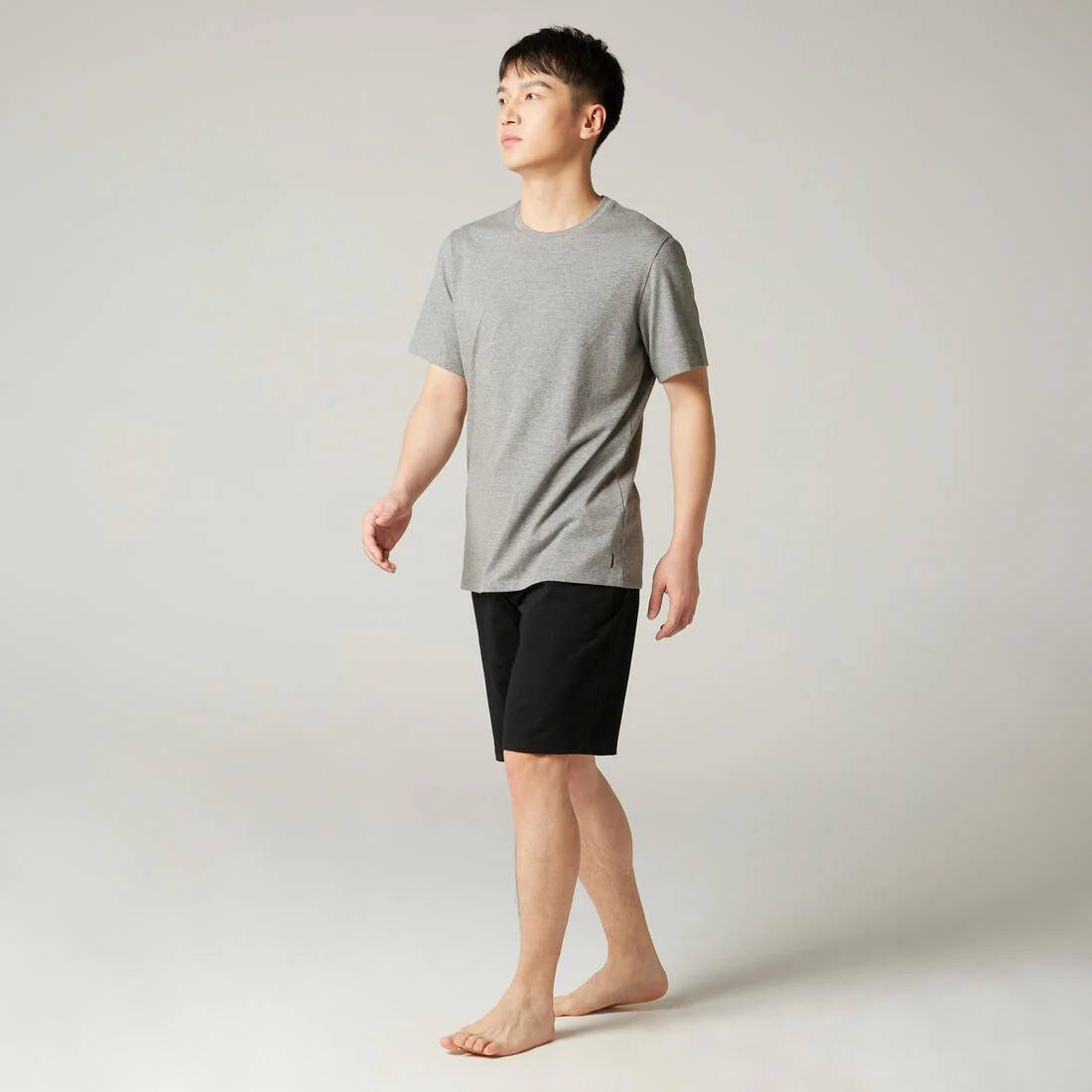 Men's Short-Sleeved Straight-Cut Crew Neck Cotton Fitness T-Shirt 500 Garnet - Image 54