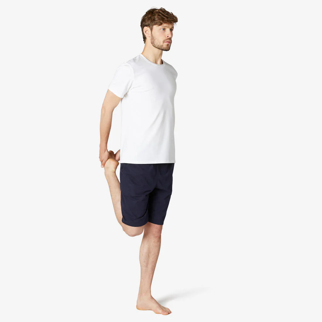 Men's Short-Sleeved Straight-Cut Crew Neck Cotton Fitness T-Shirt 500 Garnet - Image 55