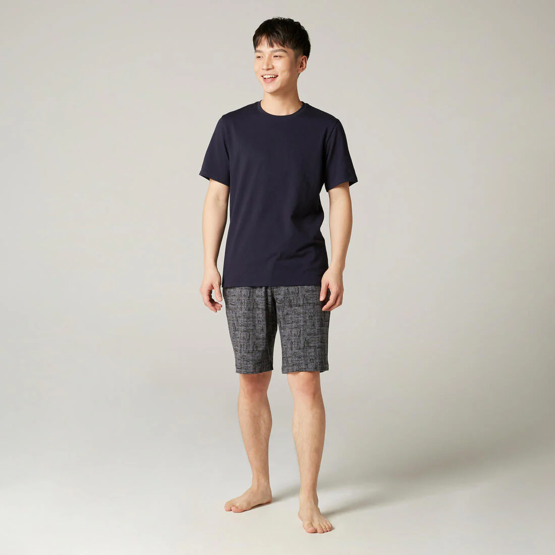 Men's Short-Sleeved Straight-Cut Crew Neck Cotton Fitness T-Shirt 500 Garnet - Image 59