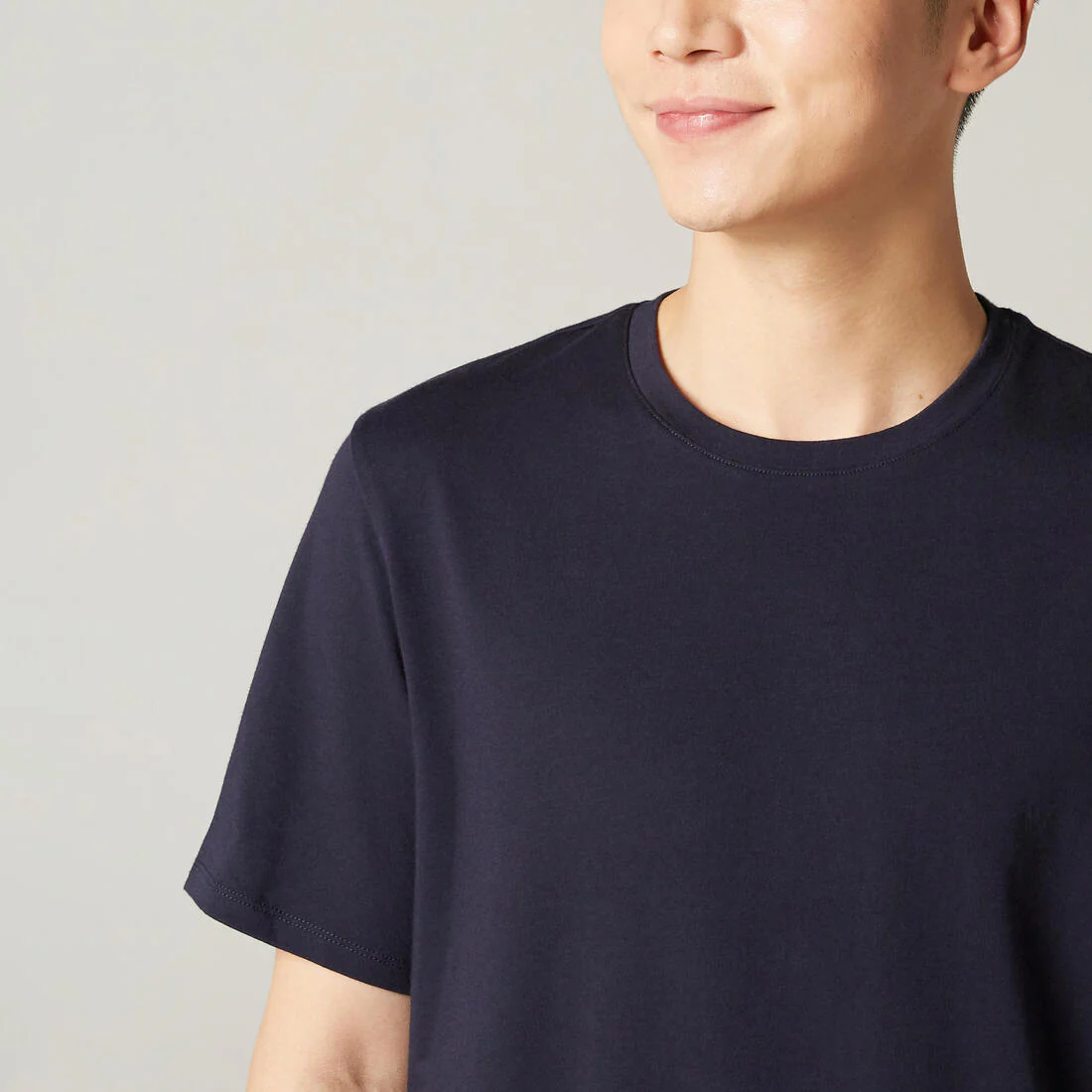 Men's Short-Sleeved Straight-Cut Crew Neck Cotton Fitness T-Shirt 500 Garnet - Image 61