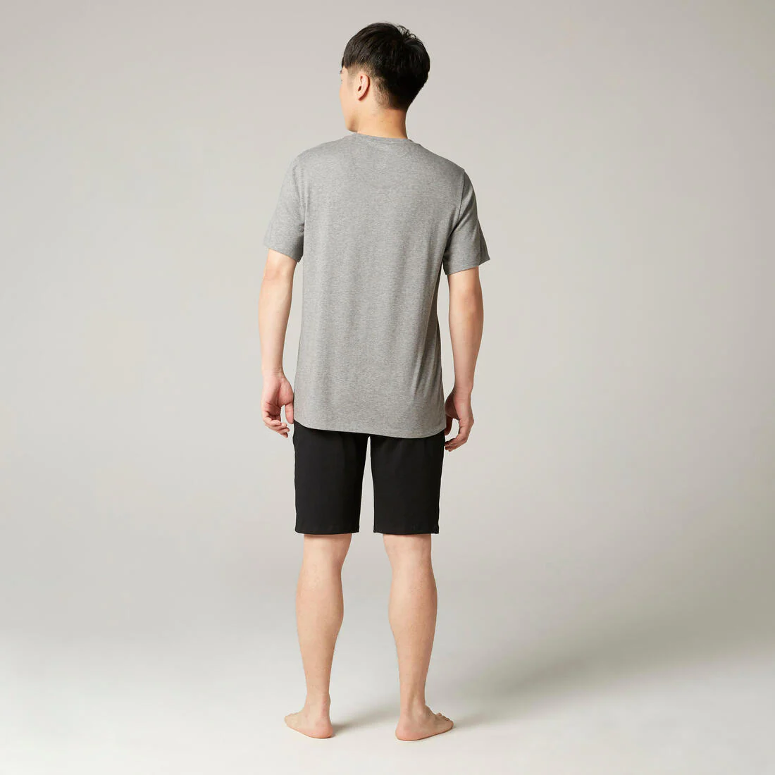 Men's Short-Sleeved Straight-Cut Crew Neck Cotton Fitness T-Shirt 500 Garnet - Image 63