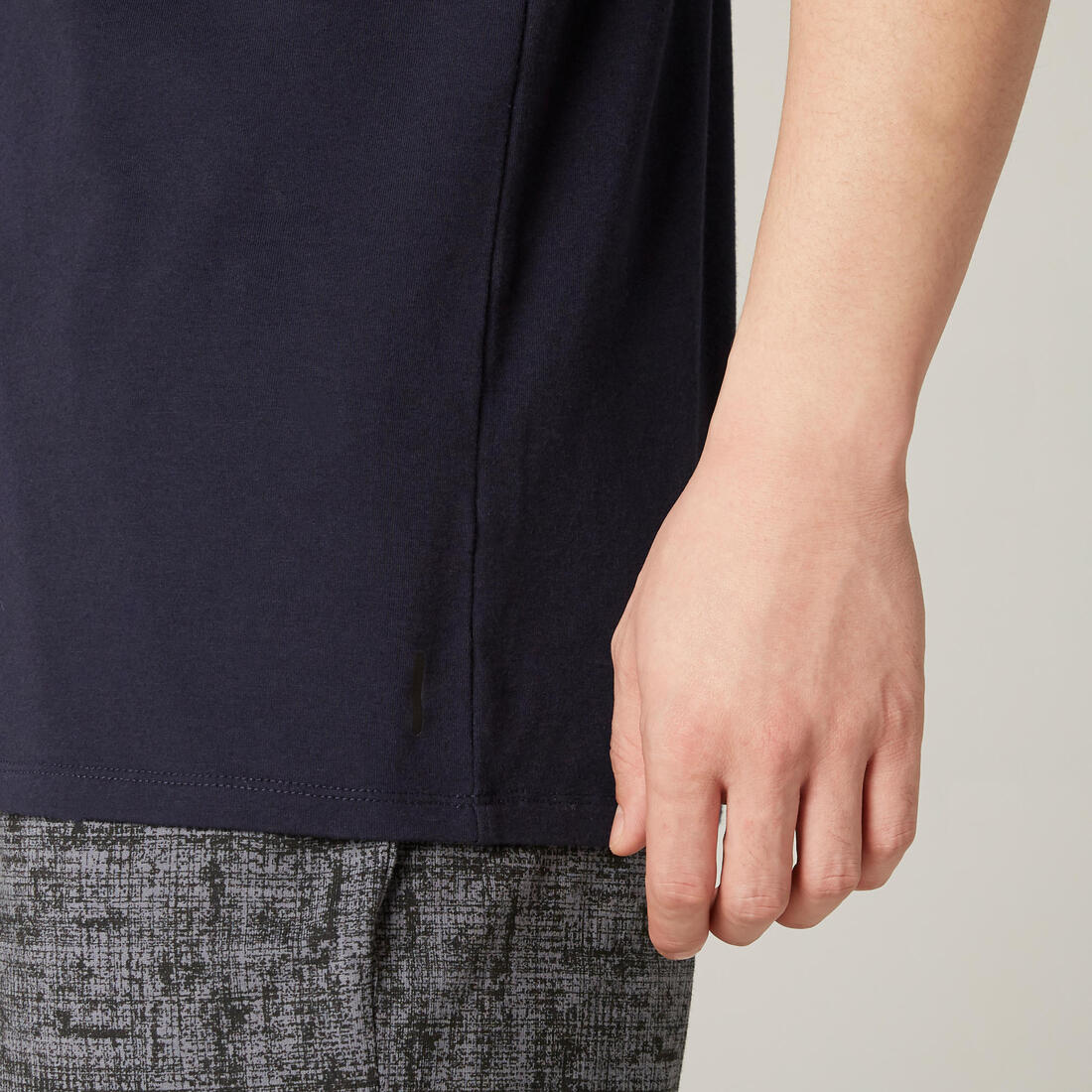 Men's Short-Sleeved Straight-Cut Crew Neck Cotton Fitness T-Shirt 500 Garnet - Image 66