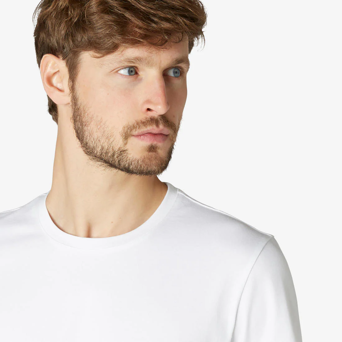 Men's Short-Sleeved Straight-Cut Crew Neck Cotton Fitness T-Shirt 500 Garnet - Image 67