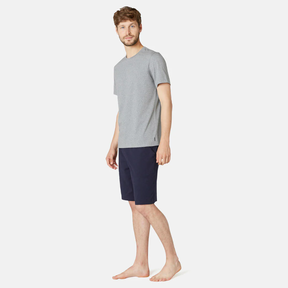 Men's Short-Sleeved Straight-Cut Crew Neck Cotton Fitness T-Shirt 500 Garnet - Image 72