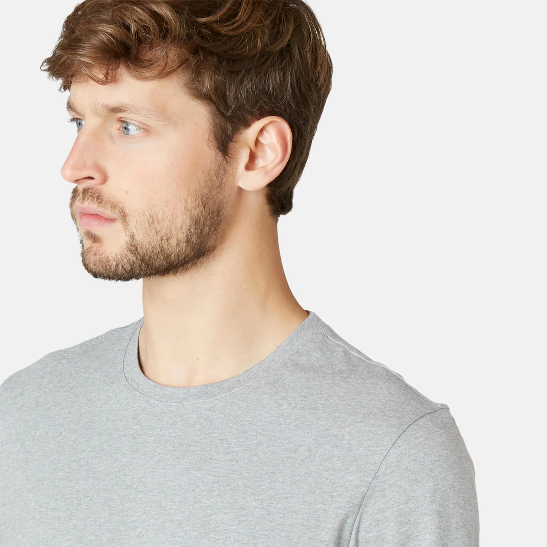Men's Short-Sleeved Straight-Cut Crew Neck Cotton Fitness T-Shirt 500 Garnet - Image 86