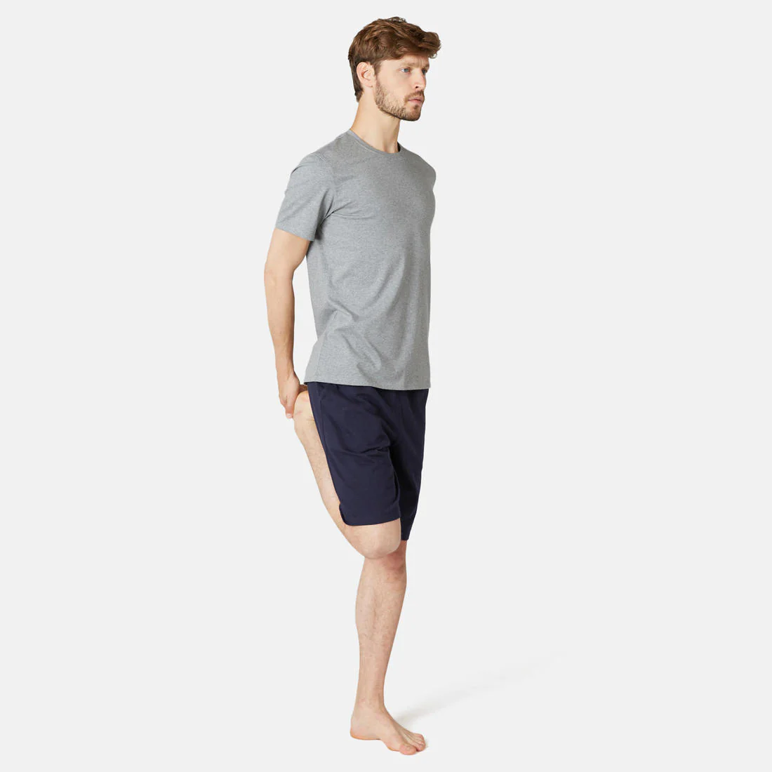 Men's Short-Sleeved Straight-Cut Crew Neck Cotton Fitness T-Shirt 500 Garnet - Image 88