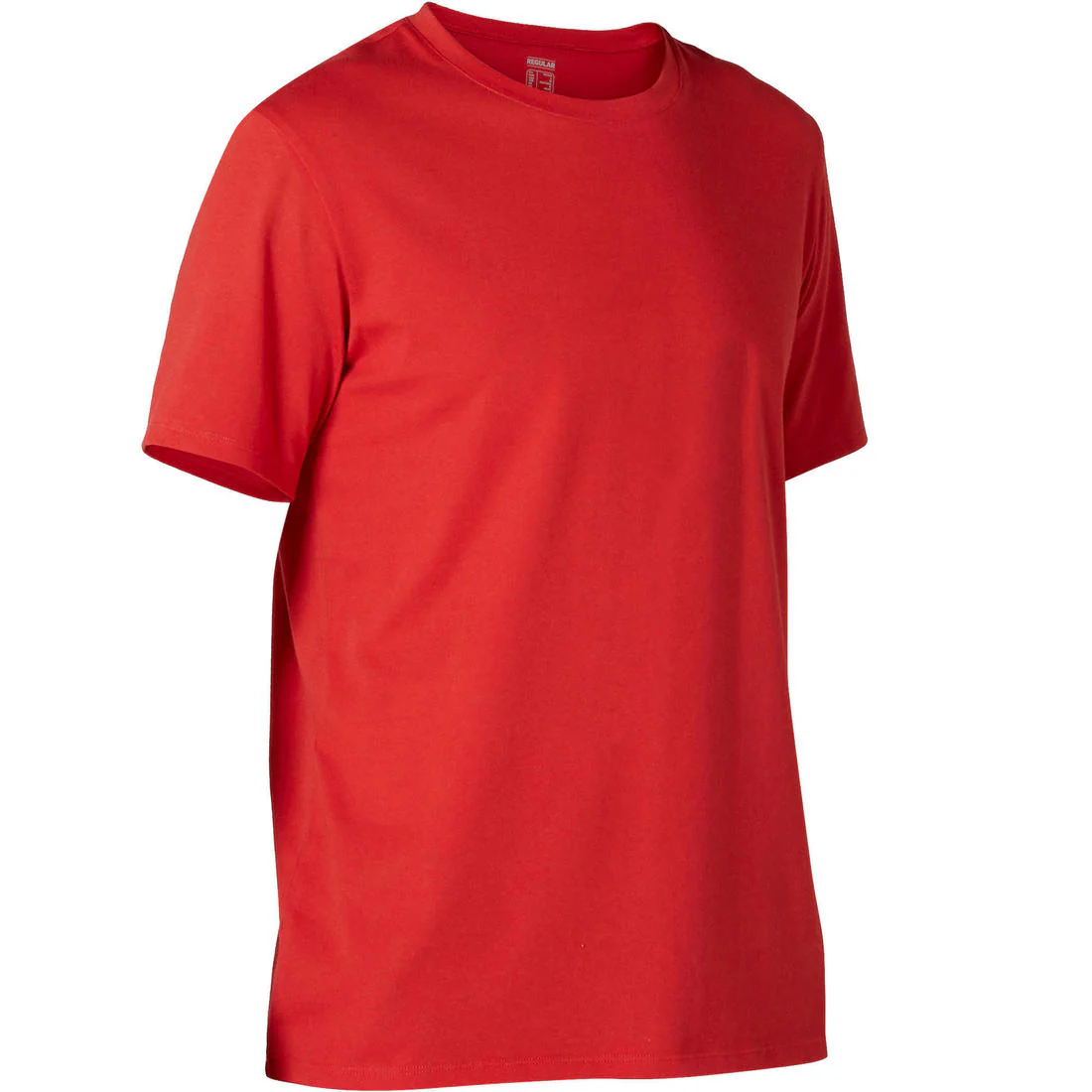 Men's Short-Sleeved Straight-Cut Crew Neck Cotton Fitness T-Shirt 500 Garnet - Image 92