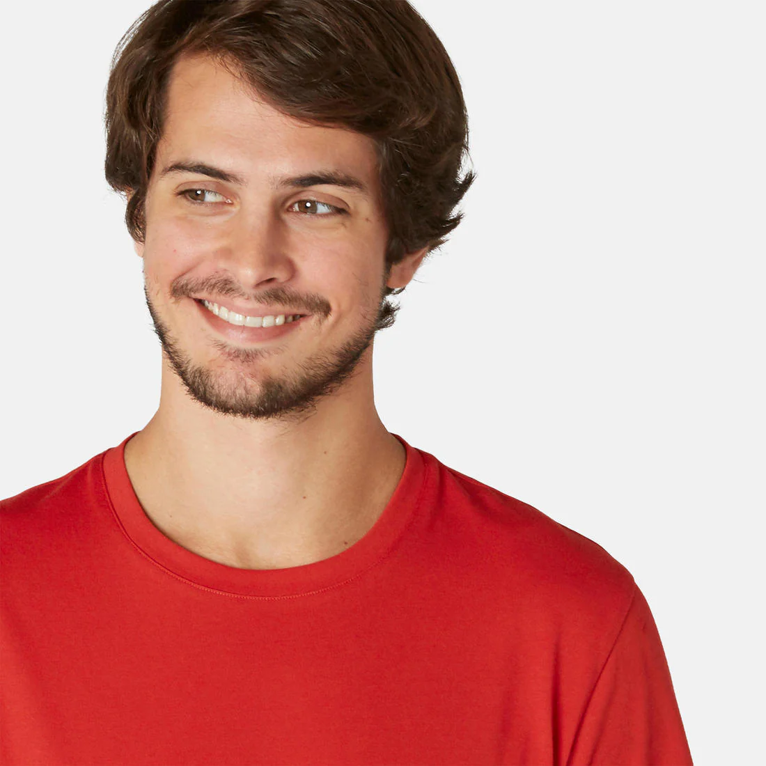 Men's Short-Sleeved Straight-Cut Crew Neck Cotton Fitness T-Shirt 500 Garnet - Image 97