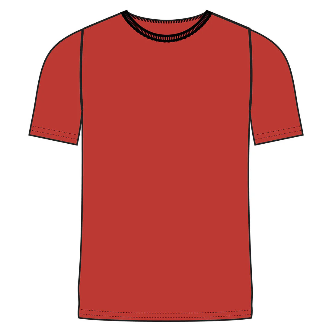 Men's Short-Sleeved Straight-Cut Crew Neck Cotton Fitness T-Shirt 500 Garnet - Image 99