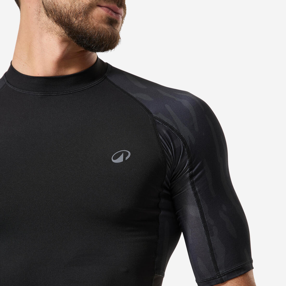 Men's short-sleeved UV-protection surfing T-Shirt - 500 Black Beast - Image 13