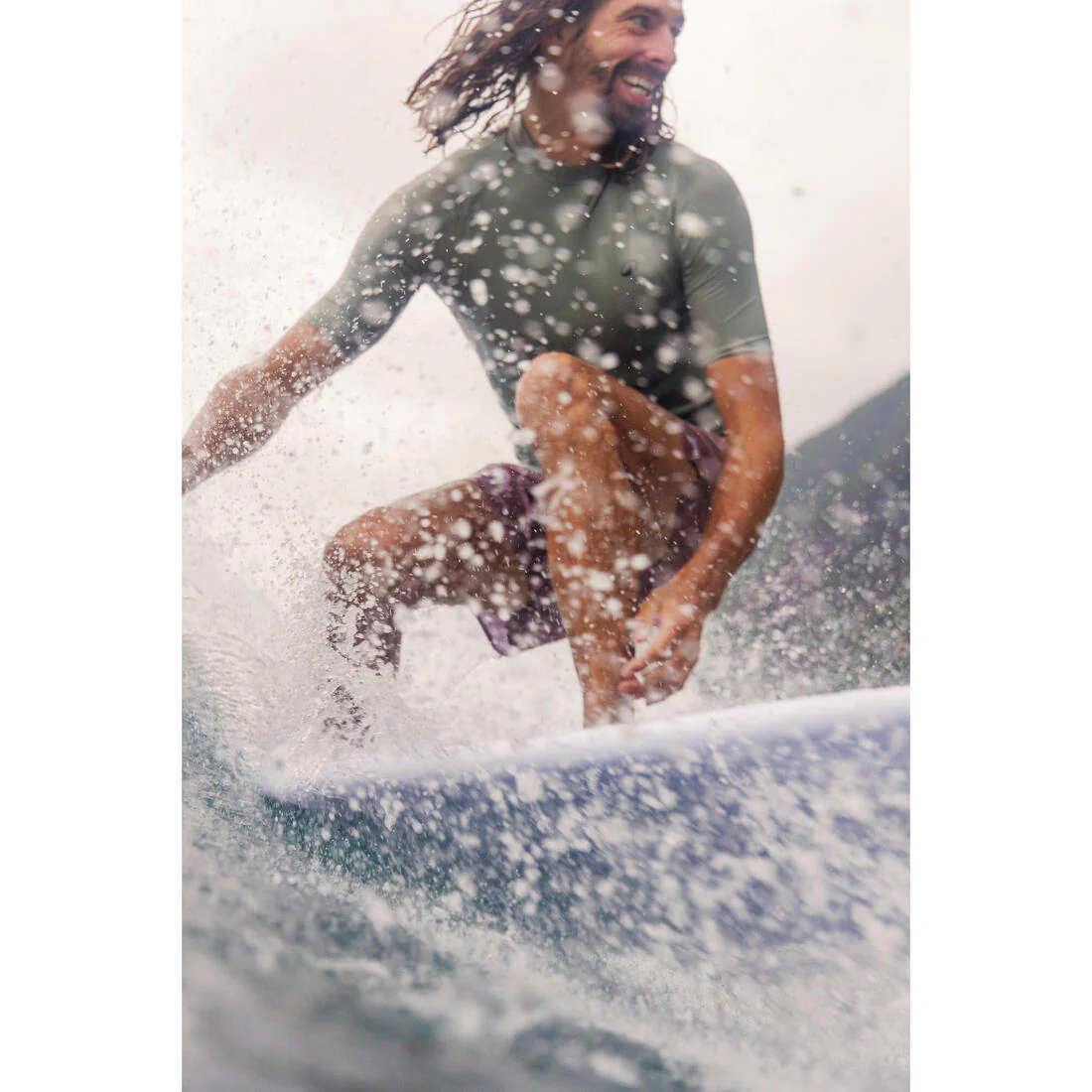 Men's short-sleeved UV-protection surfing T-Shirt - 500 Black Beast - Image 14