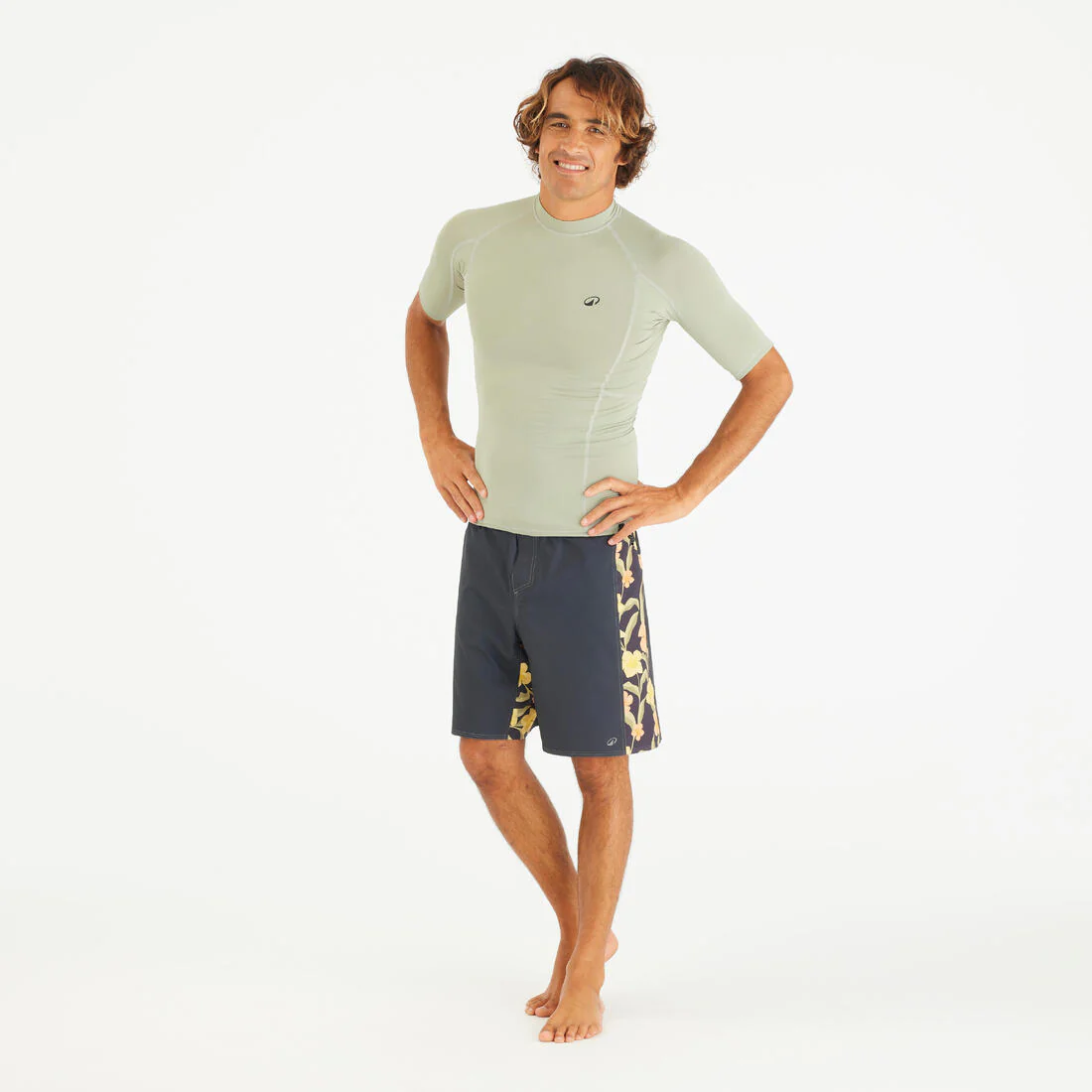 Men's short-sleeved UV-protection surfing T-Shirt - 500 Black Beast - Image 3