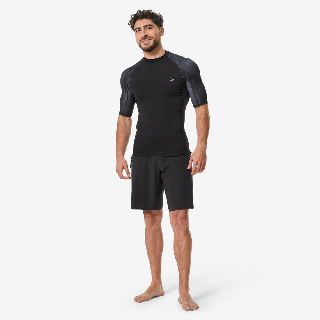 Men's short-sleeved UV-protection surfing T-Shirt - 500 Black Beast - Image 4
