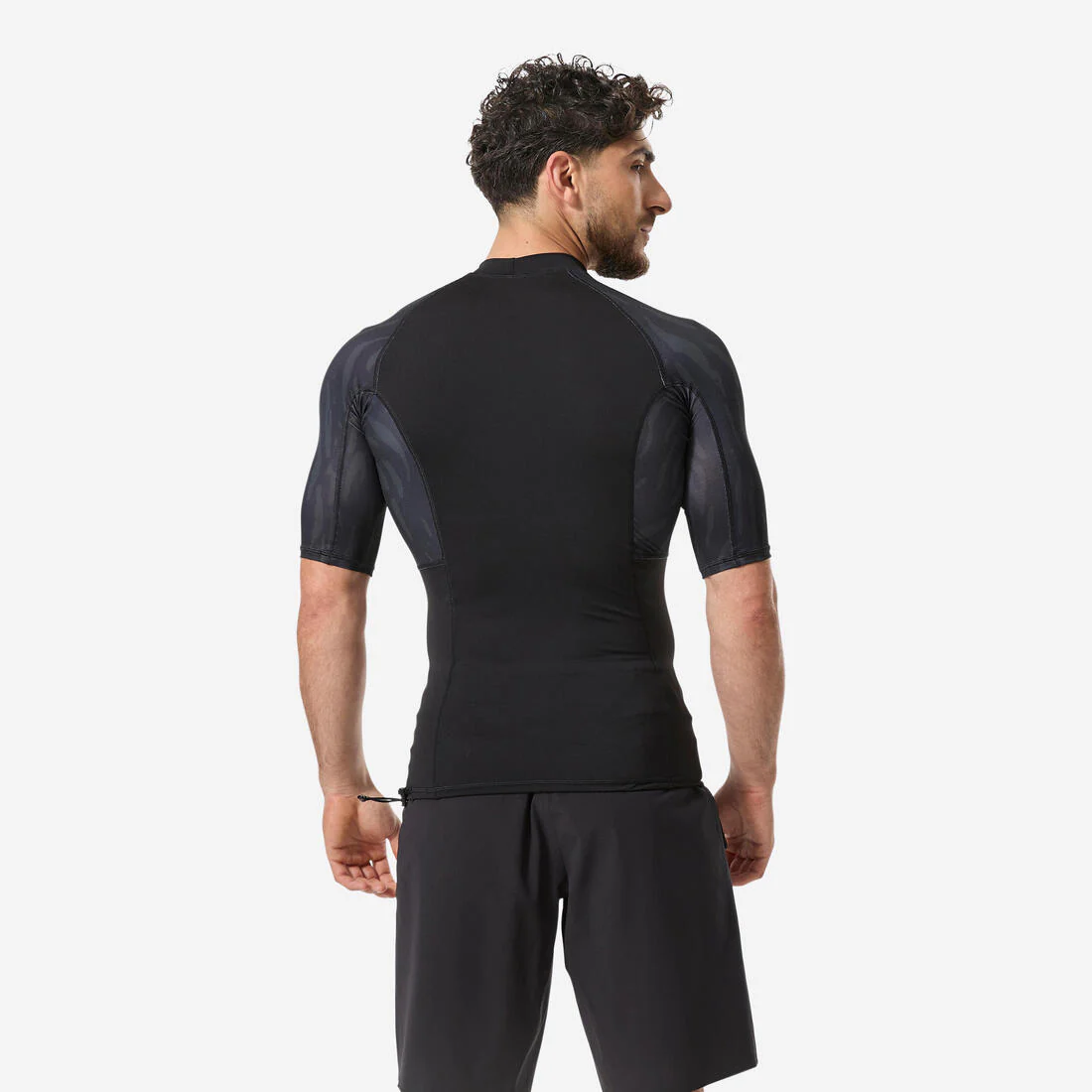Men's short-sleeved UV-protection surfing T-Shirt - 500 Black Beast - Image 5