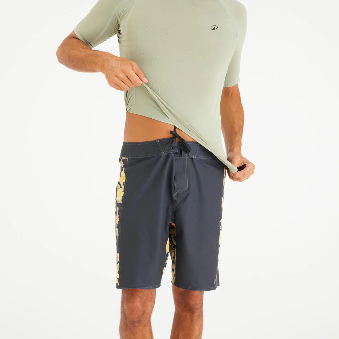 Men's short-sleeved UV-protection surfing T-Shirt - 500 Black Beast - Image 7
