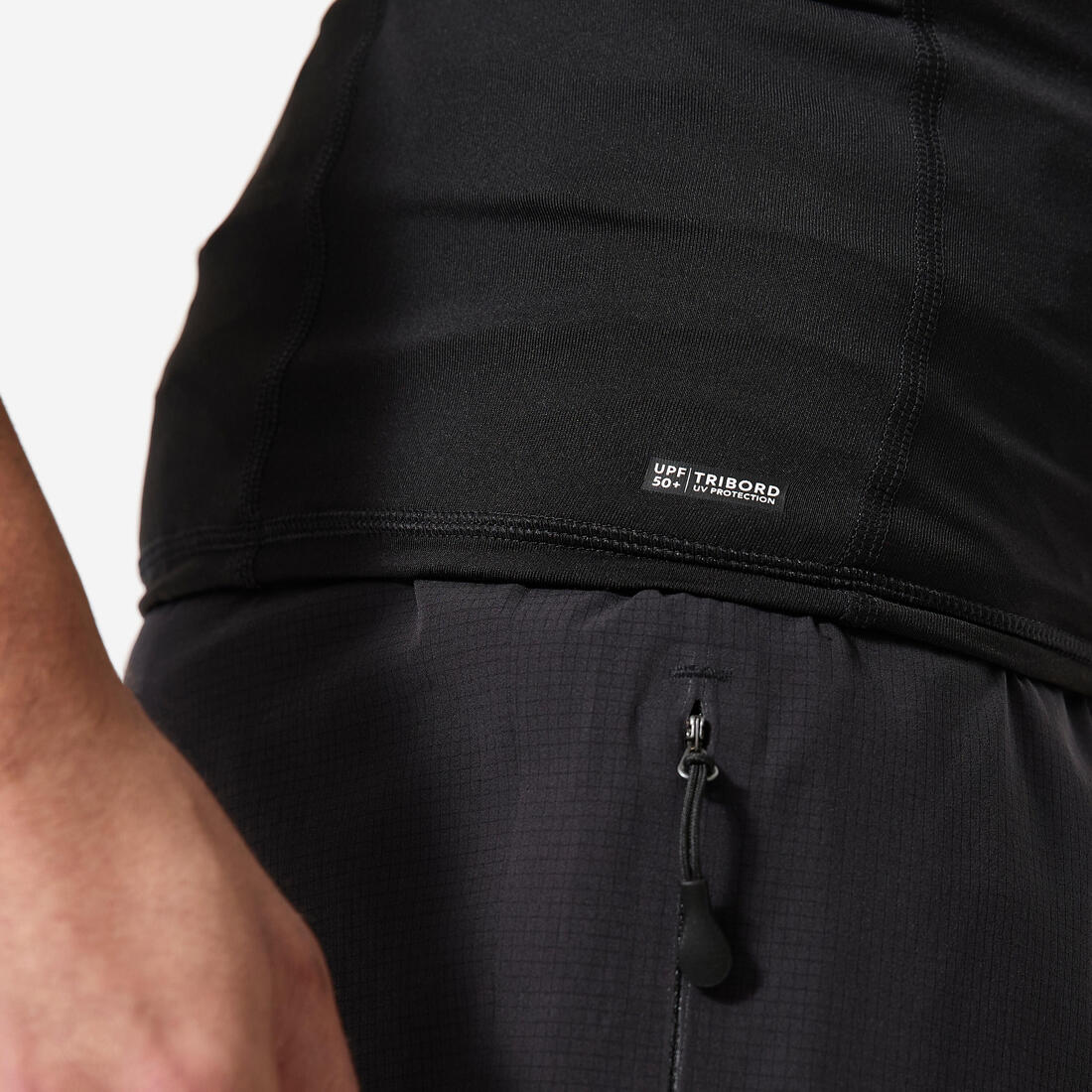 Men's short-sleeved UV-protection surfing T-Shirt - 500 Black Beast - Image 9