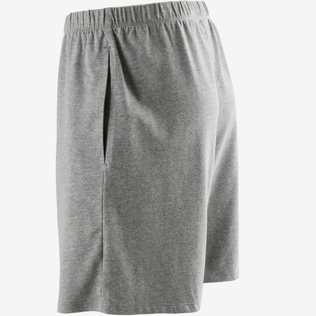 Men's Short Straight-Cut Cotton Fitness Shorts 100 With Key Pocket - Image 5