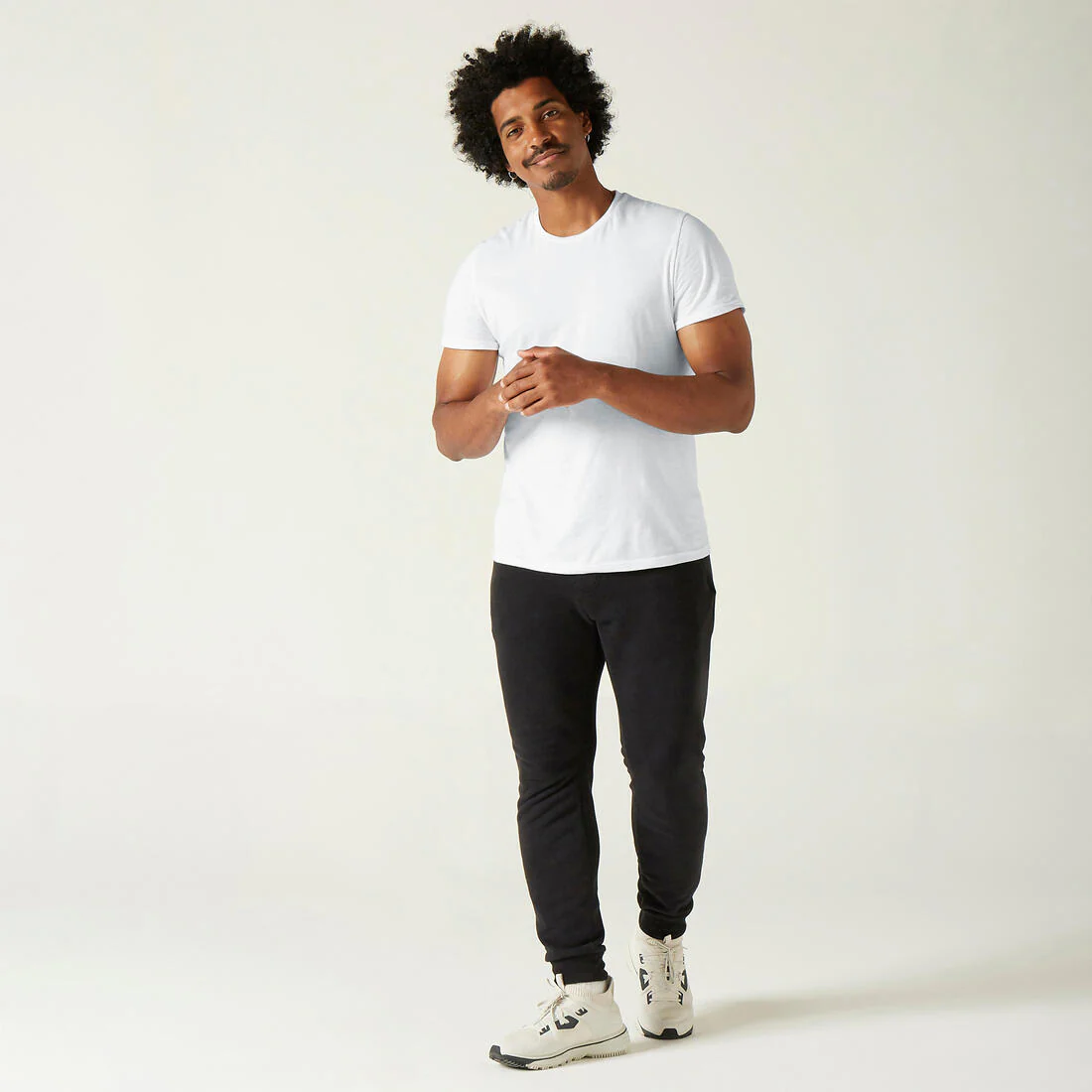 Men's Slim-Fit Fitness T-Shirt 100 - White - Image 2