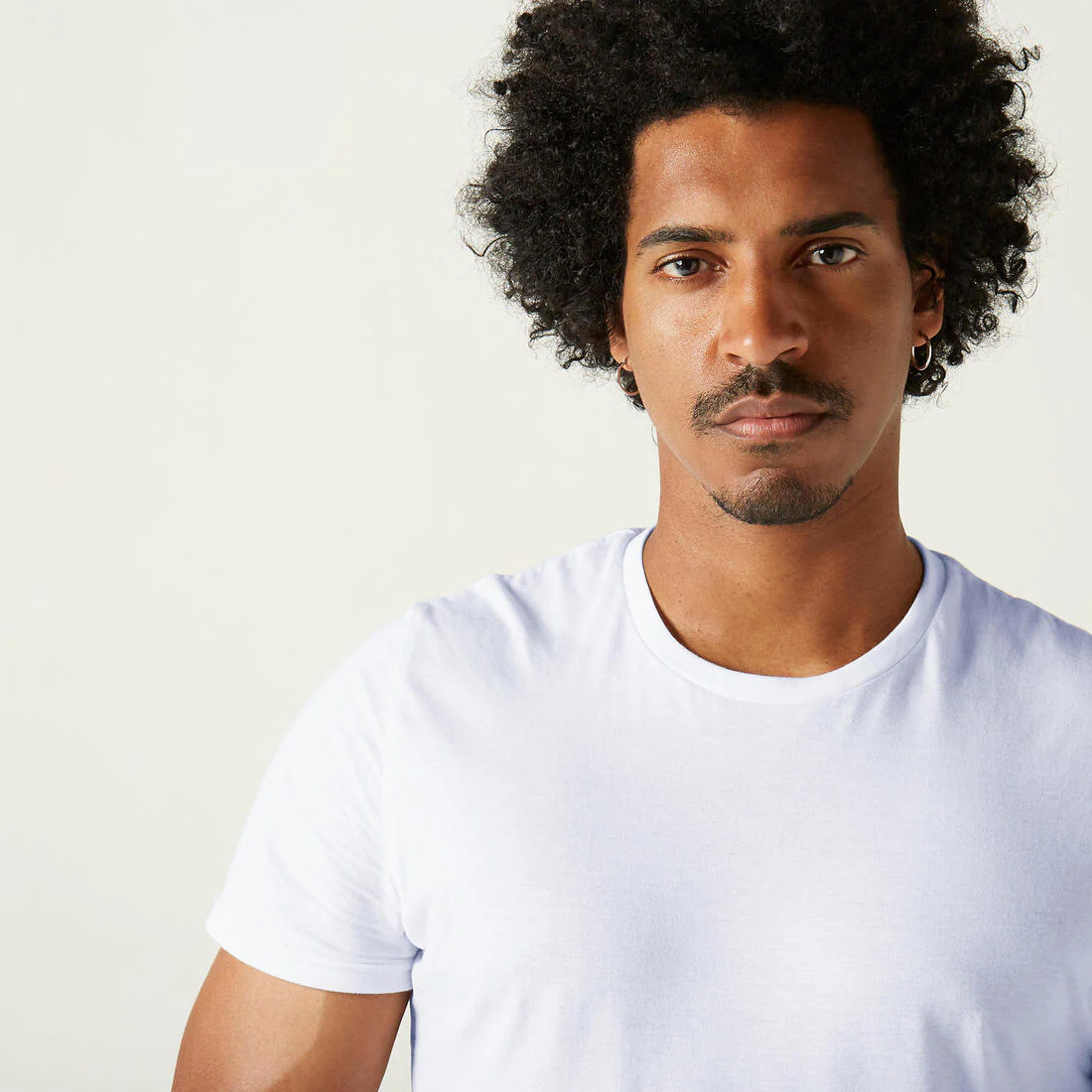 Men's Slim-Fit Fitness T-Shirt 100 - White - Image 3