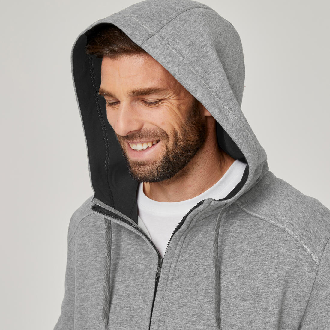 Men's Straight-Cut Zipped Hoodie With Pocket 500 - Image 10