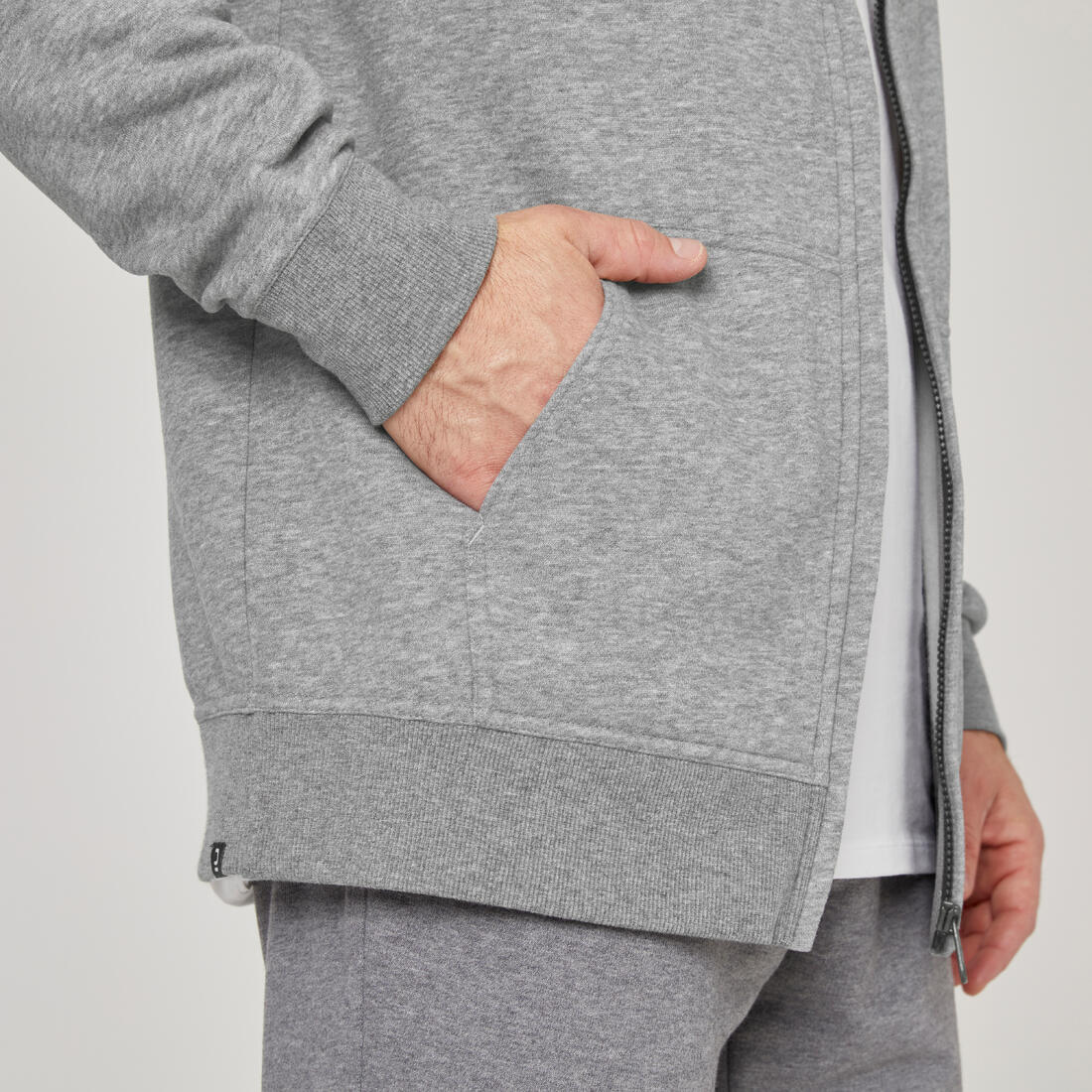 Men's Straight-Cut Zipped Hoodie With Pocket 500 - Image 11