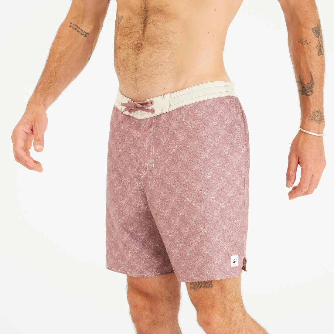 Men’s surfing boardshorts mid-length swim shorts 18”, 100