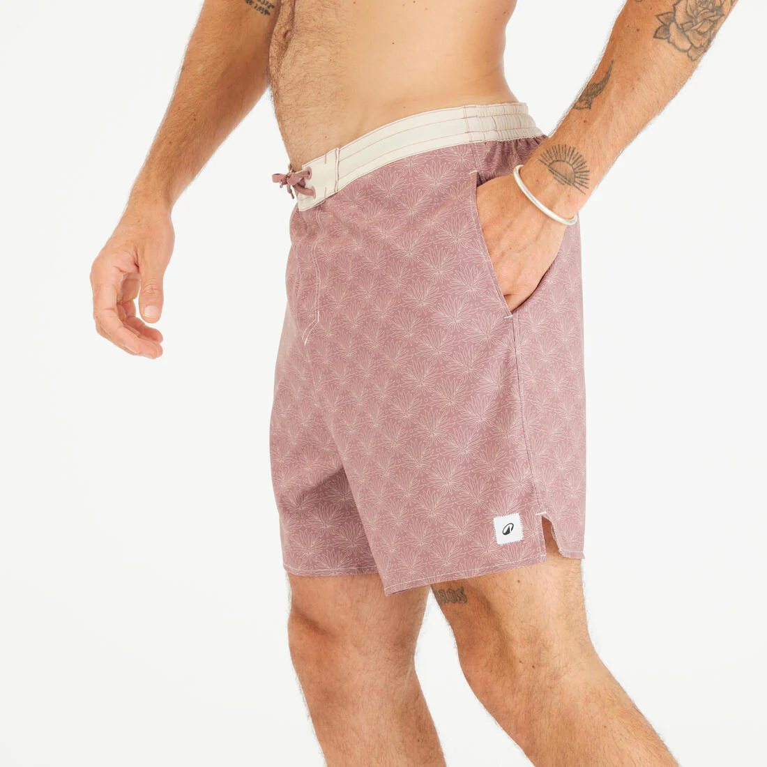 Men’s surfing boardshorts mid-length swim shorts 18”, 100 - Image 6