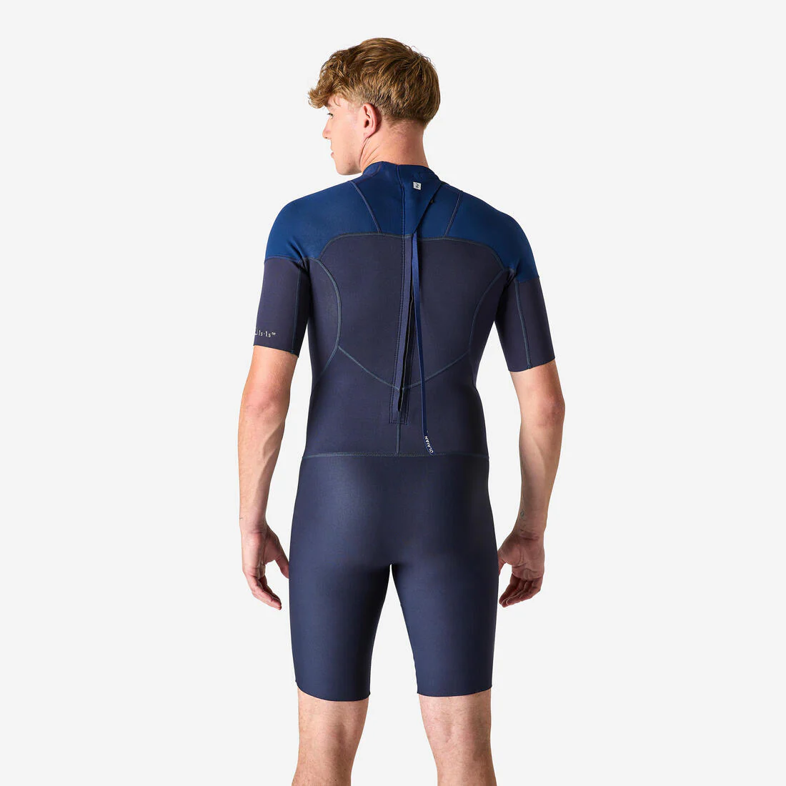 Men’s Surfing Stretch Neoprene Shorty Wetsuit 500 Blue - Image 4