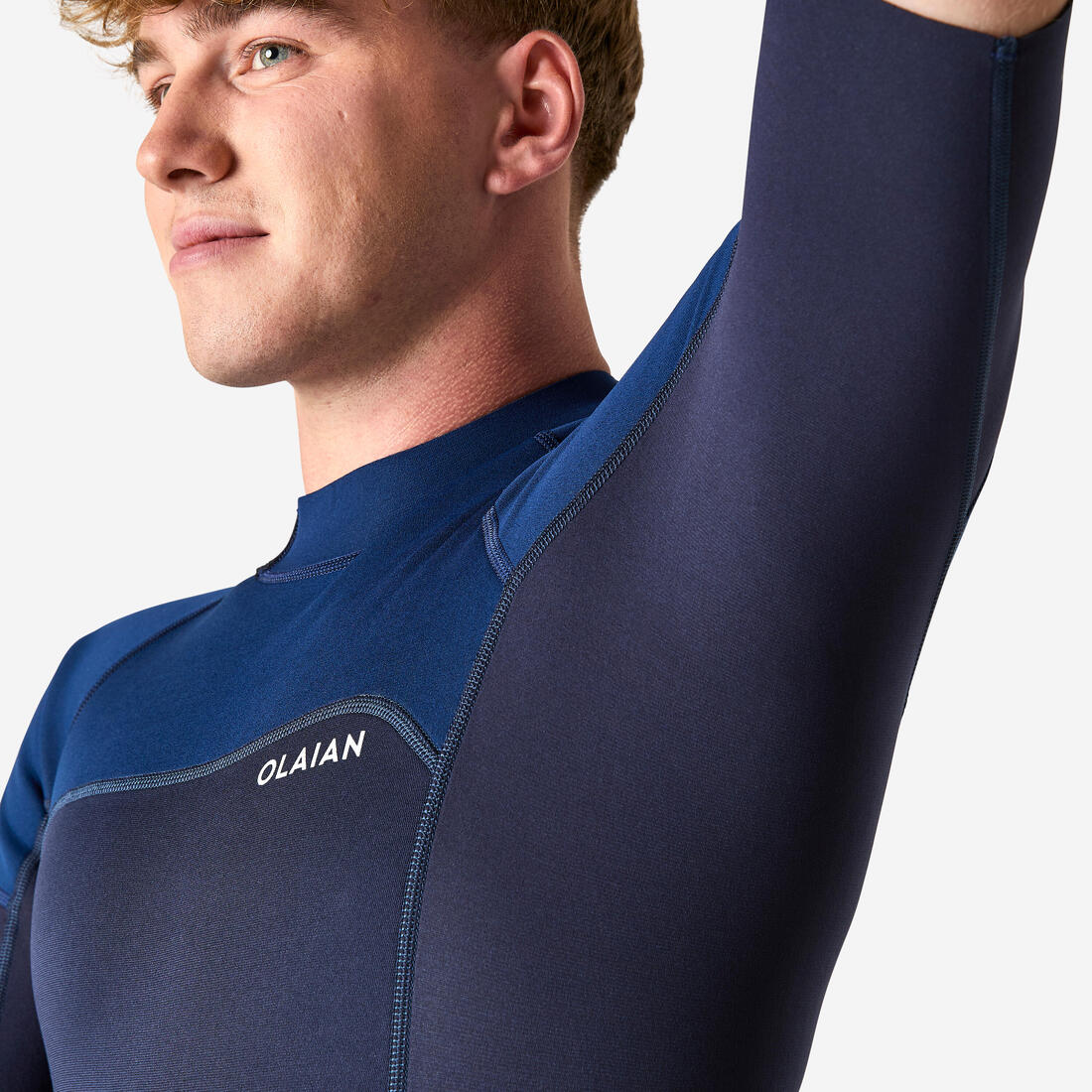 Men’s Surfing Stretch Neoprene Shorty Wetsuit 500 Blue - Image 5