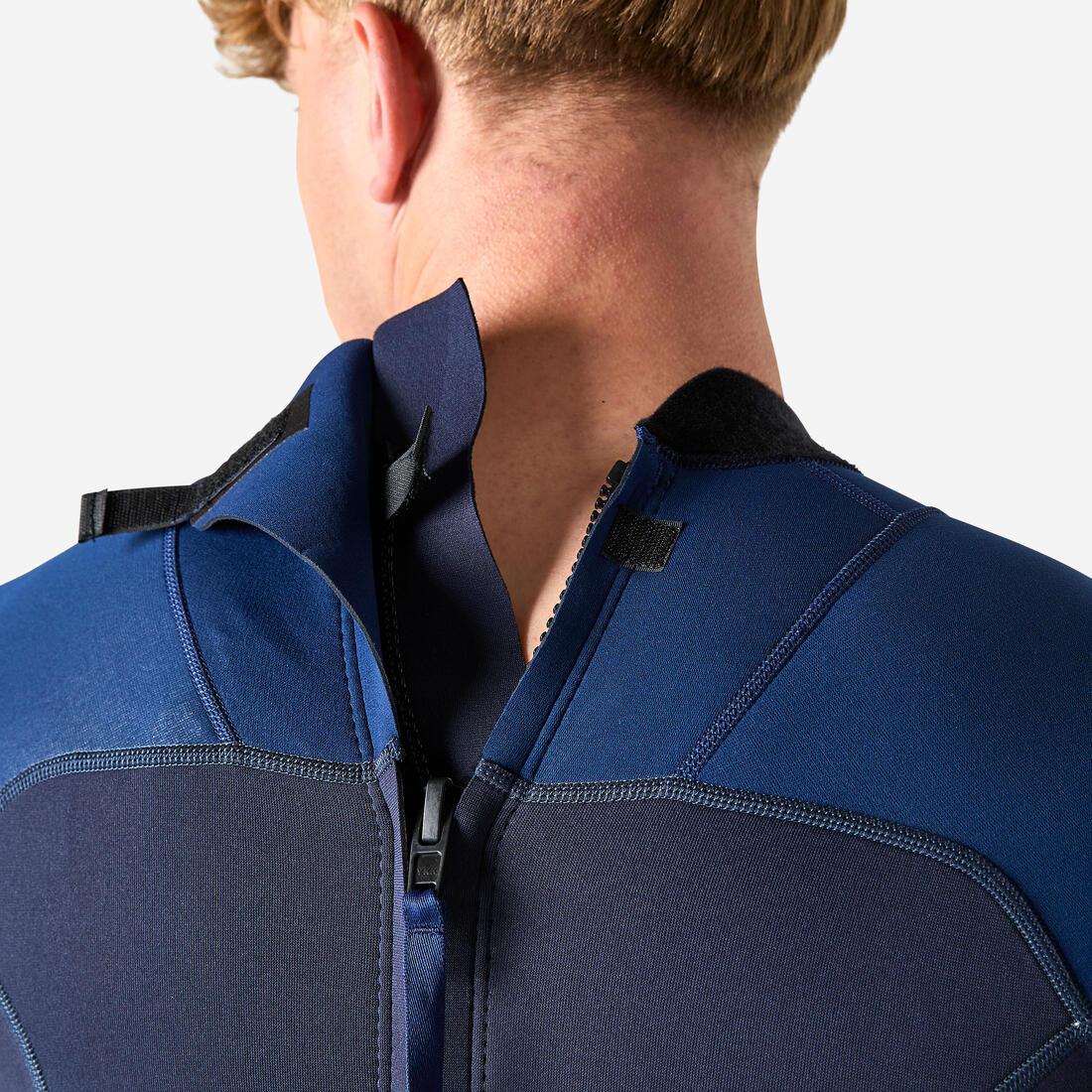 Men’s Surfing Stretch Neoprene Shorty Wetsuit 500 Blue - Image 6