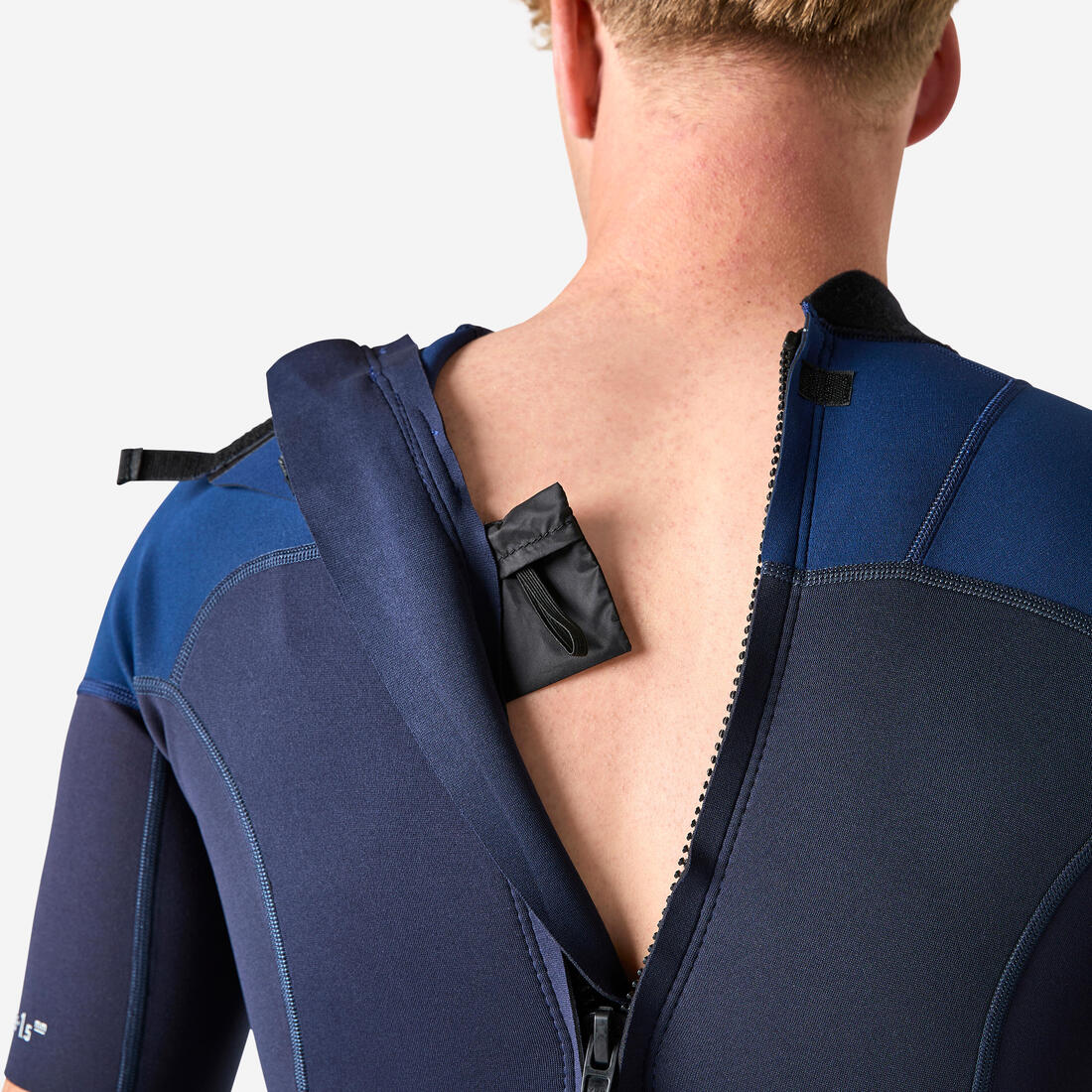Men’s Surfing Stretch Neoprene Shorty Wetsuit 500 Blue - Image 7