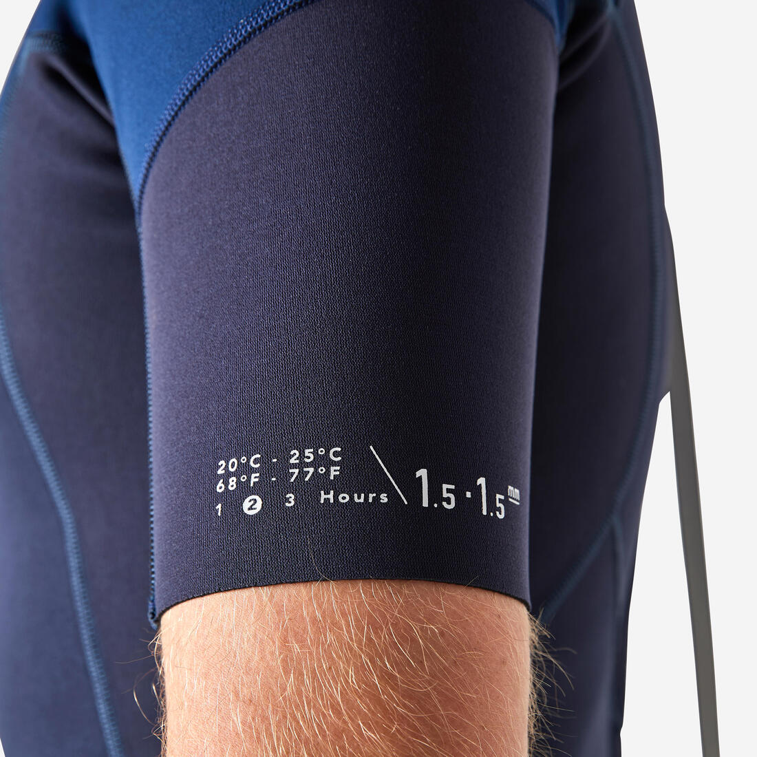 Men’s Surfing Stretch Neoprene Shorty Wetsuit 500 Blue - Image 8