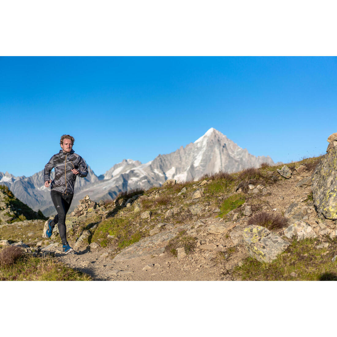 MEN'S TRAIL RUNNING TIGHTS - BLACK/GREY - Image 21