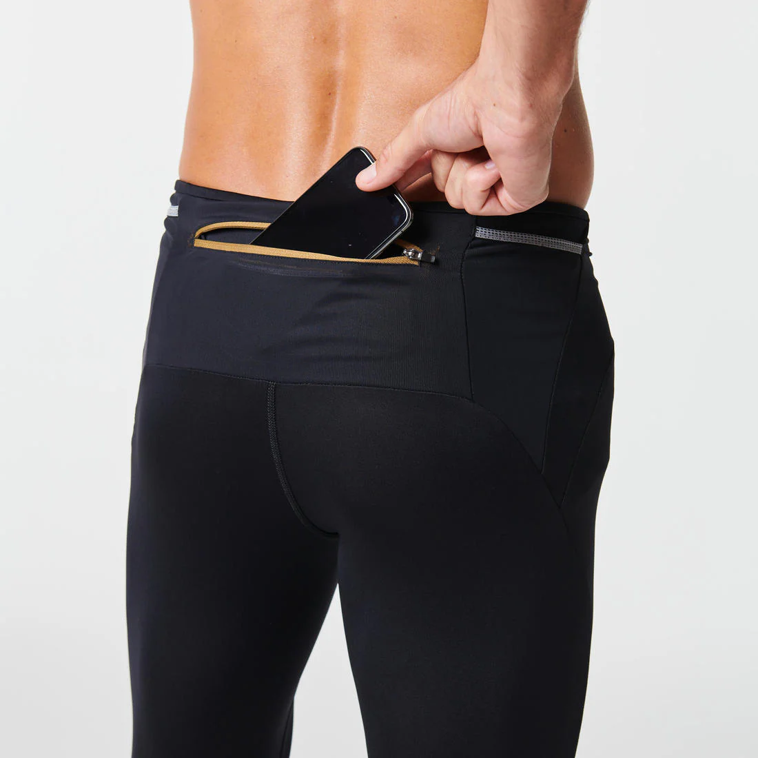 MEN'S TRAIL RUNNING TIGHTS - BLACK/GREY - Image 7