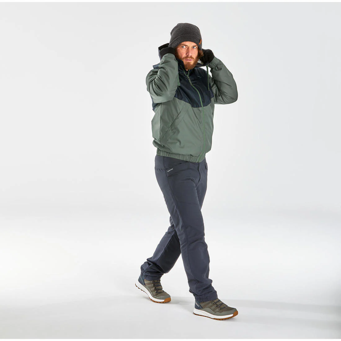 Men’s waterproof hiking jacket -5°C, NH100 - Green - Image 2