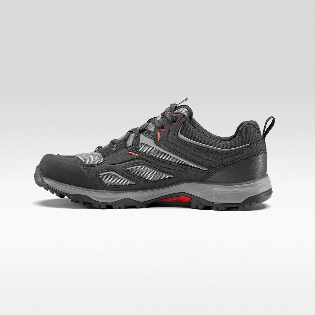 Men’s waterproof mountain hiking boots, MH100 - Grey / Red - Image 4