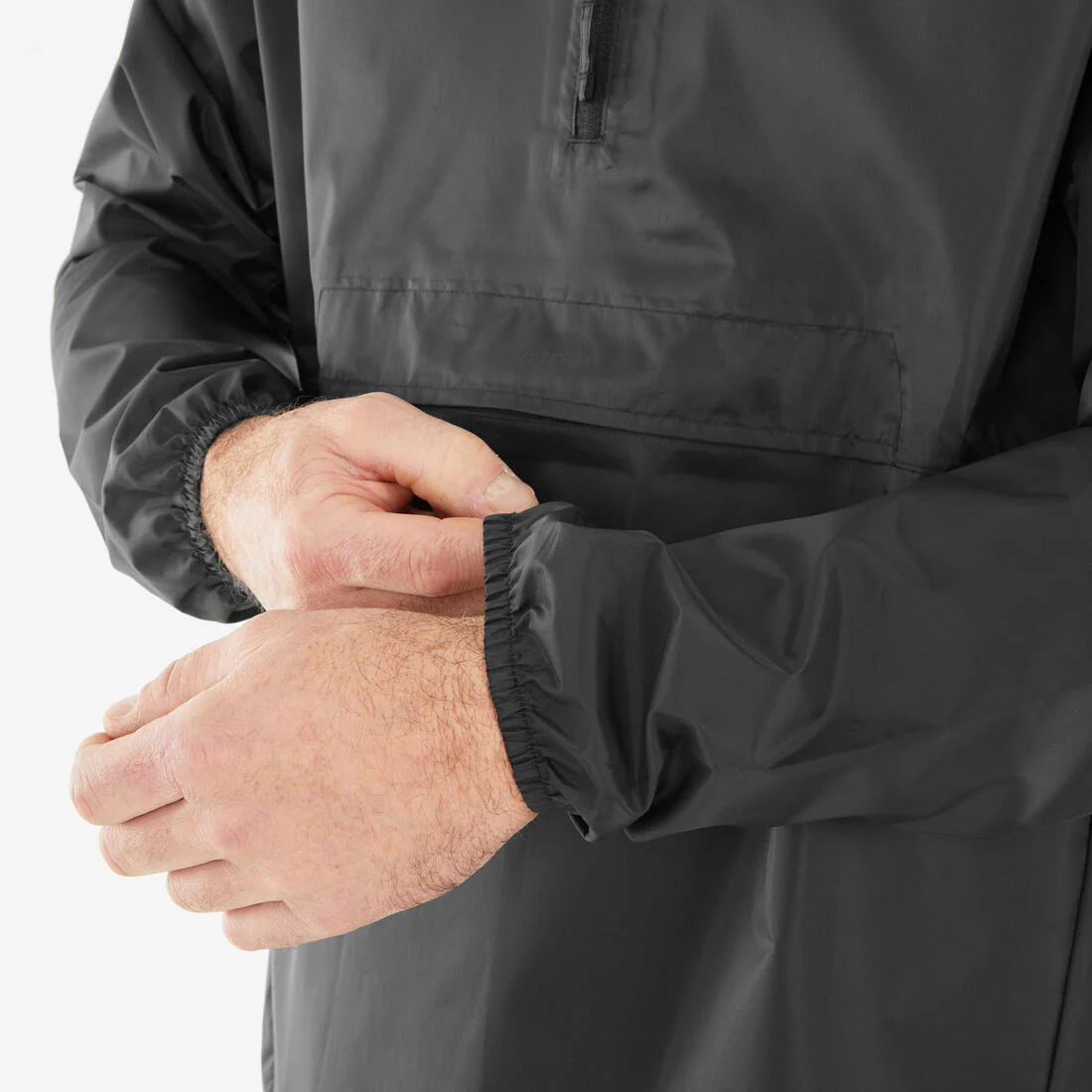 Men’s windproof and waterproof hiking jacket, Raincut 1/2 Zip - Black - Image 5