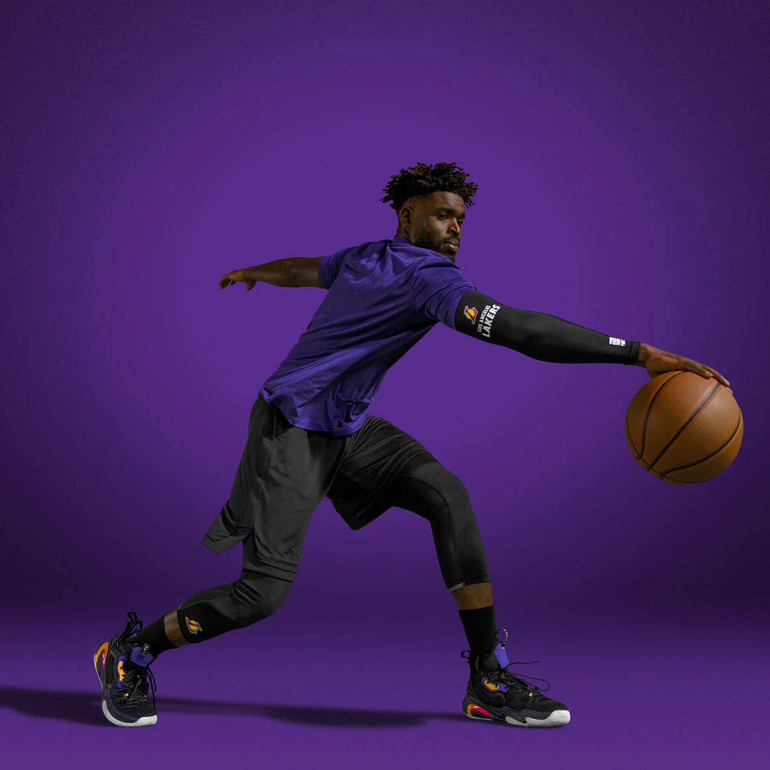 Men's/Women's Basketball 3/4 Leggings 500 - NBA Los Angeles Lakers - Image 10