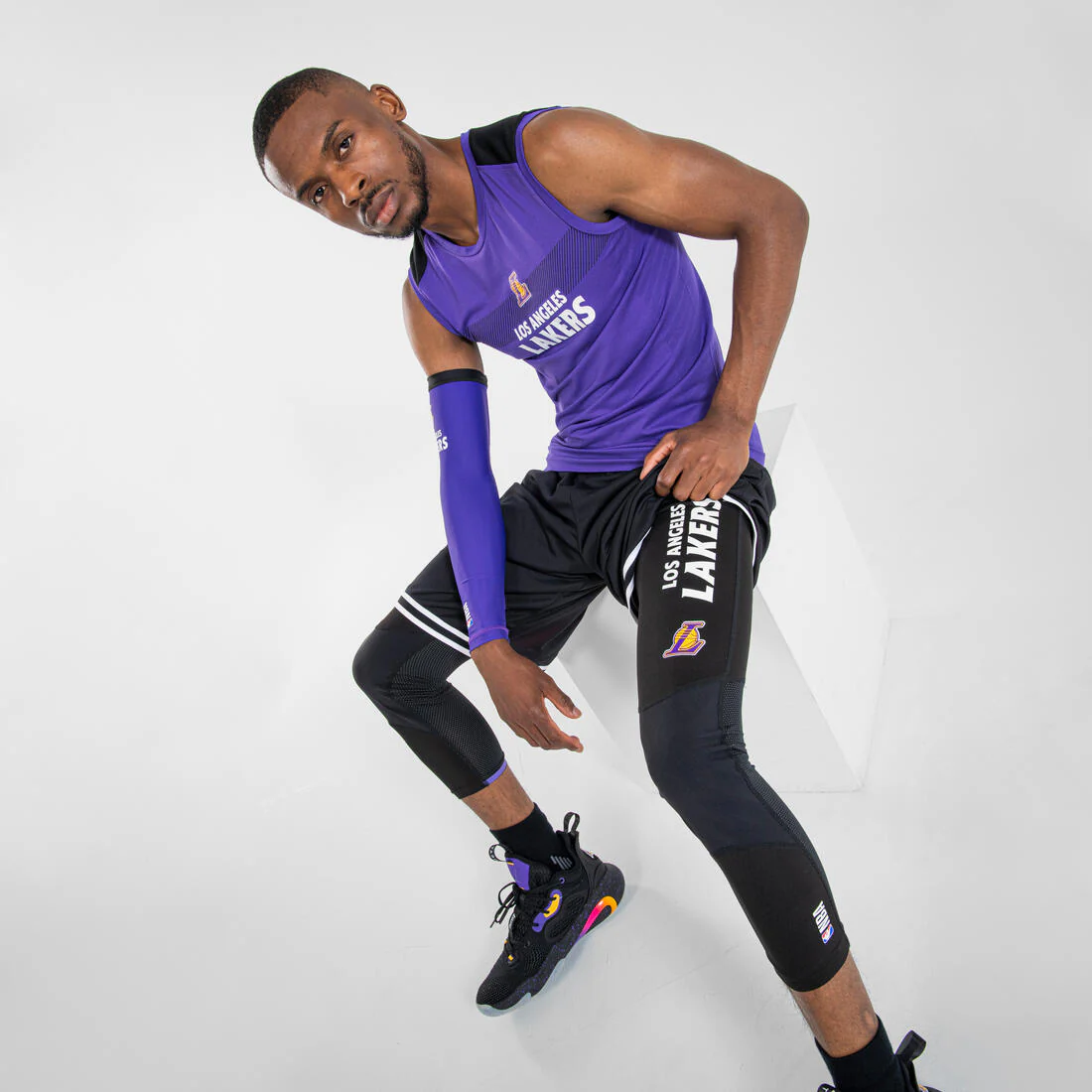 Men's/Women's Basketball 3/4 Leggings 500 - NBA Los Angeles Lakers - Image 5