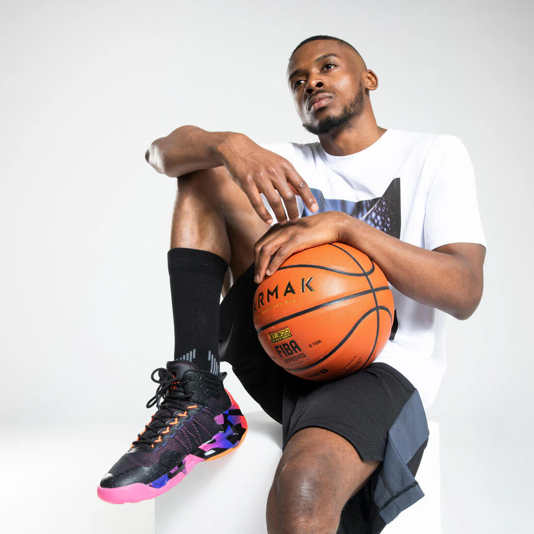 Men's/Women's Basketball Shorts SH500 - Black - Image 6