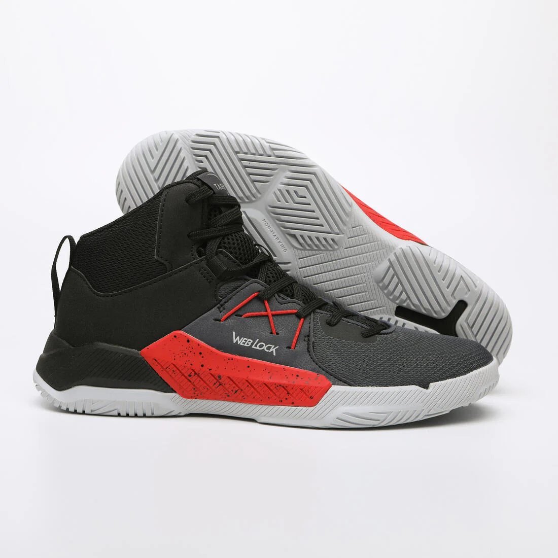 Men's/Women's Beginner Basketball Shoes Protect 120 - Black/Red - Image 6