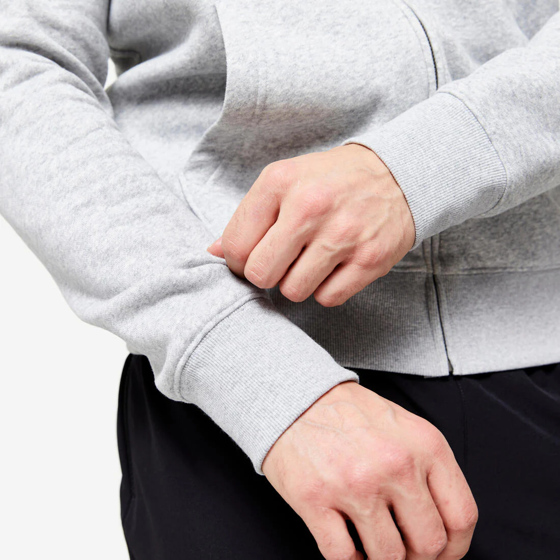 Men's Zip-Up Fitness Hoodie 100 - Grey - Image 6