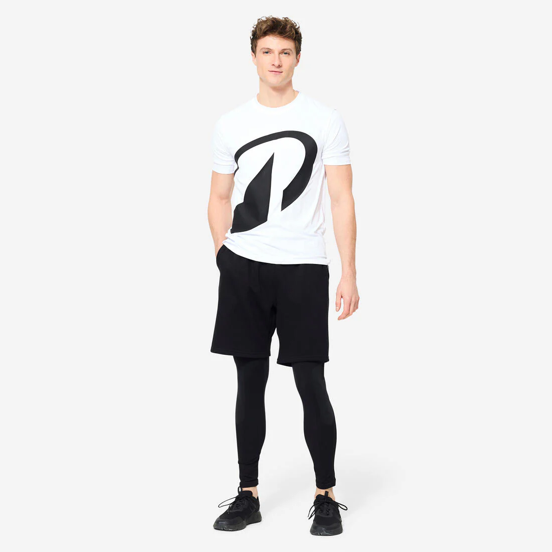 Men's Cross Training Seamless Leggings - Black - Image 2