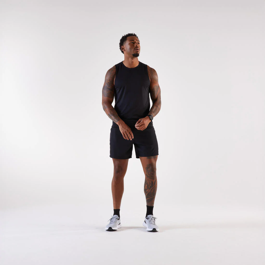 Men's running tank top, Kiprun Run 100 - Black - Image 2