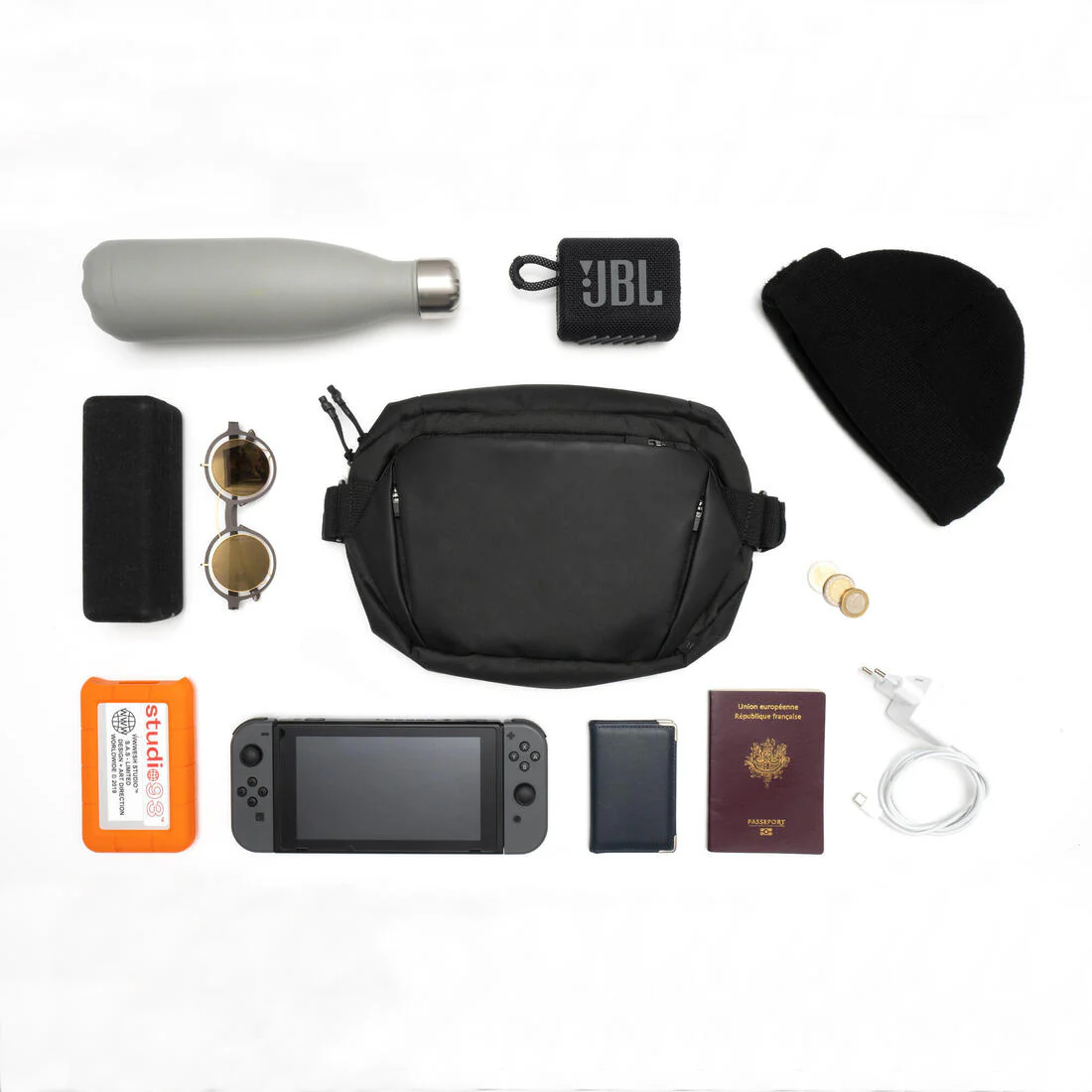Messenger Waist Bag Urban Walking Active Mobility - Black - Image 7